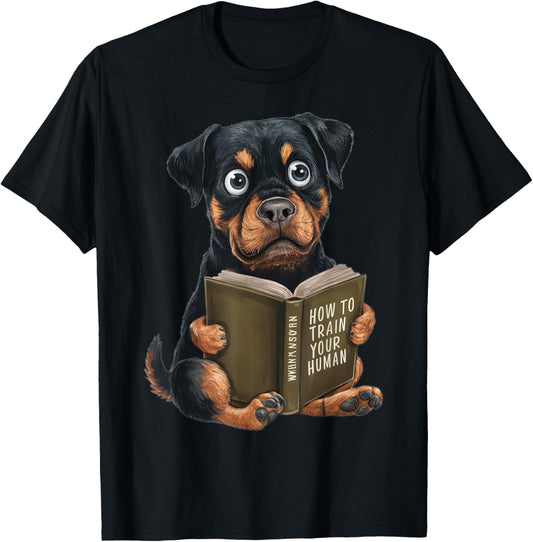 Rottweiler Dog, welpe, how to train your human, funny T-Shirt