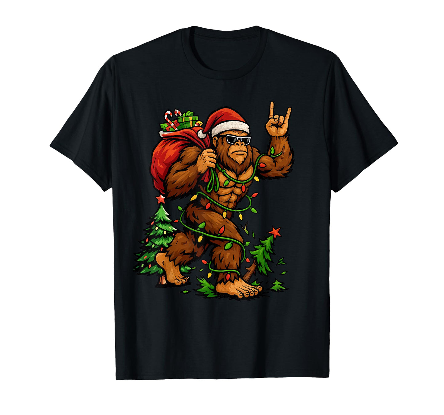 Bigfoot Sasquatch for Men Grandpa Boys Kids Christmas Xmas T-Shirt