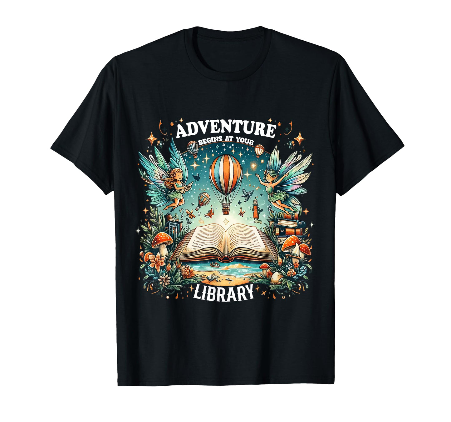 Adventure Begins at Your Library Summer fairies Reading 2024 Men Women T-Shirt