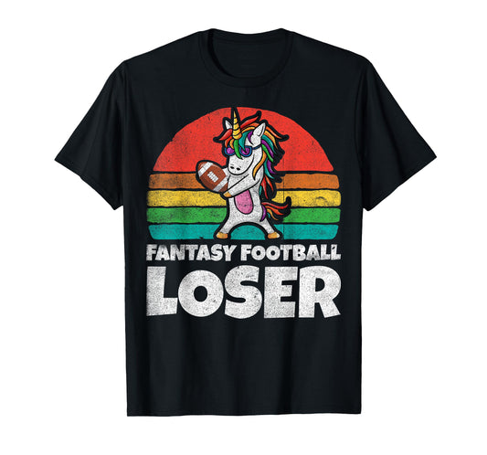 I Suck At Fantasy Football Loser Shirt Unicorn Draft Party T-Shirt