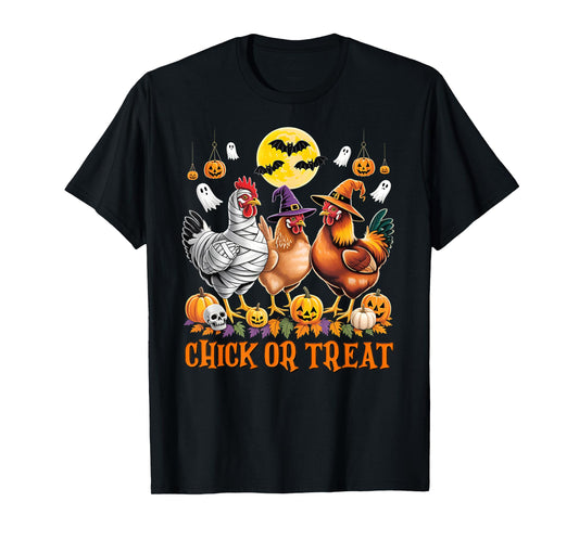 Halloween Chicken Witch Chick Or Treat Spooky Season T-Shirt