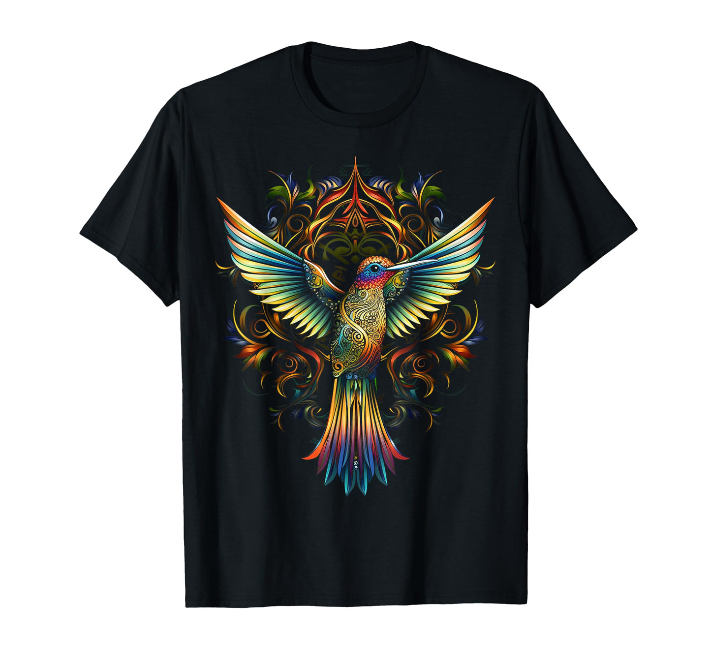 Hummingbird Art Abstract Animal Colroful Bird Hummindgbird T-Shirt