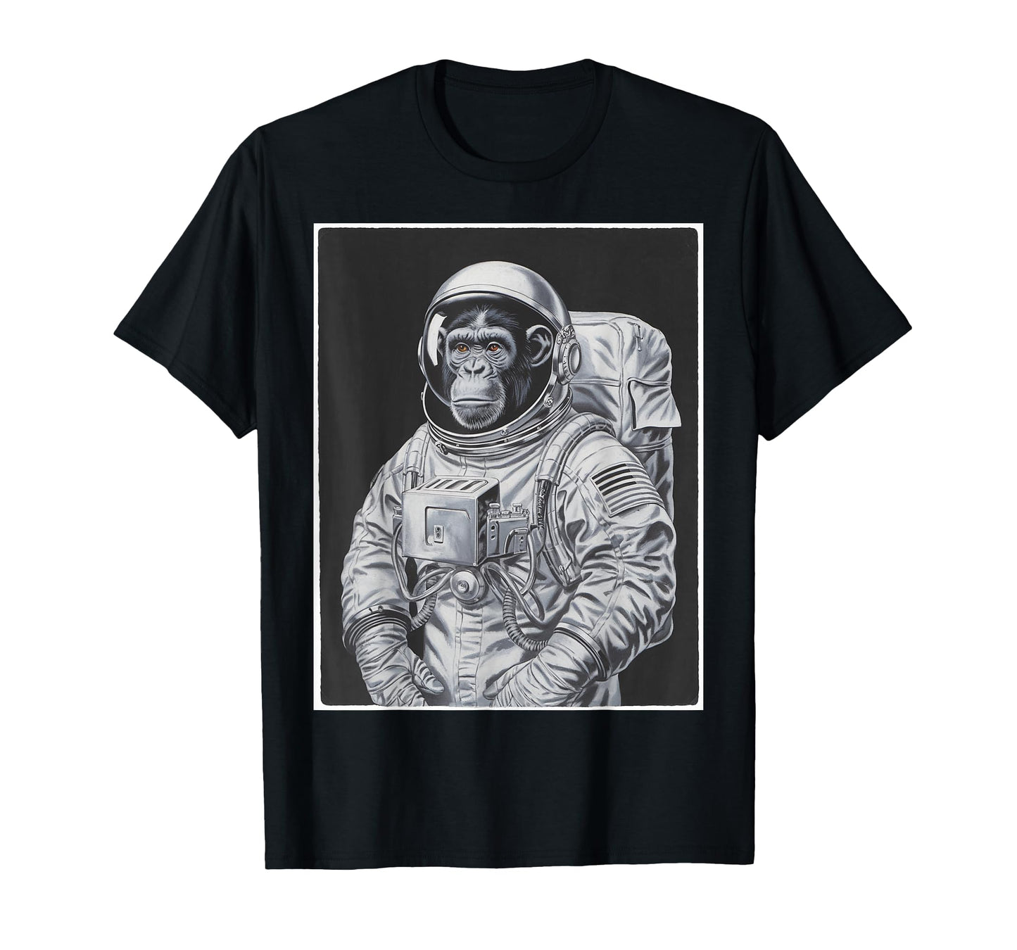 Vintage Space Astronaut Monkey Graphic 80s Spaceman Galaxy T-Shirt