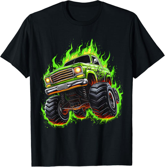 Retro Vintage Monster Truck Retro Sunset Monster Truck Boys T-Shirt