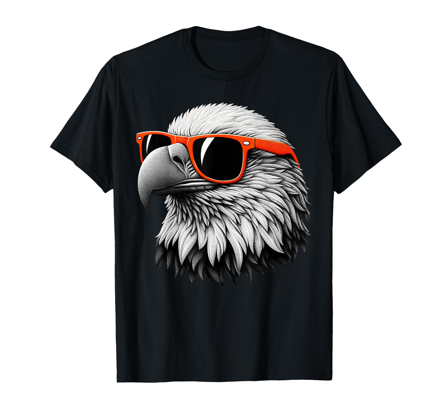Cool Bald Eagle Bird Wearing Sunglasses Graphic Art T-Shirt