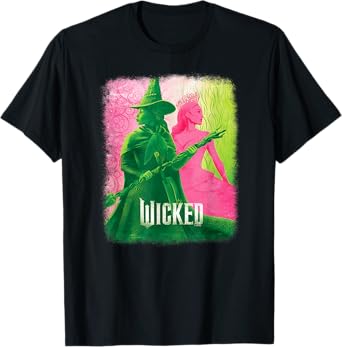 Wicked Unisex-Kids Movie Tie-In T-Shirt, Black, Small, Short Sleeve, Crew Neck, Tonal Effect Movie Design