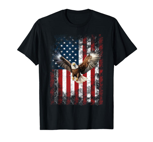 Patriotic Eagle 4th Of July USA American Flag T-Shirt