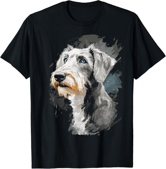 Irish Wolfhound Dog Motif Pet Art Blue Eyes Irish Wolfhound T-Shirt