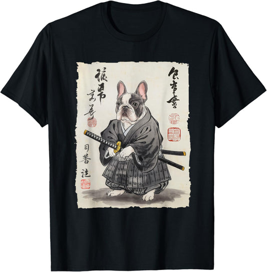 French Bulldog Samurai Japanese Ink Art for Men Women Kids T-Shirt