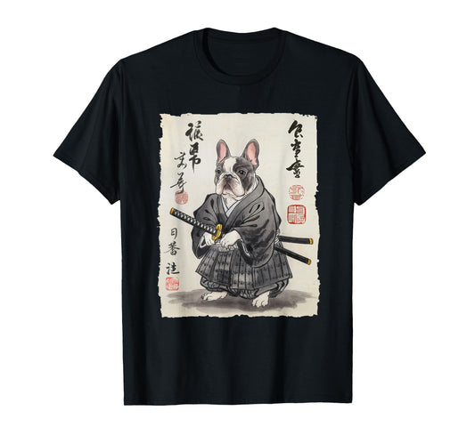 French Bulldog Samurai Japanese Ink Art for Men Women Kids T-Shirt