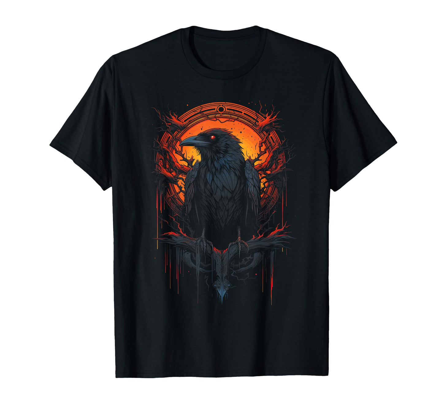 Crow Bird Dark Mystic Nordic Raven Black Gothic Occult Viking Witchcraft T-Shirt