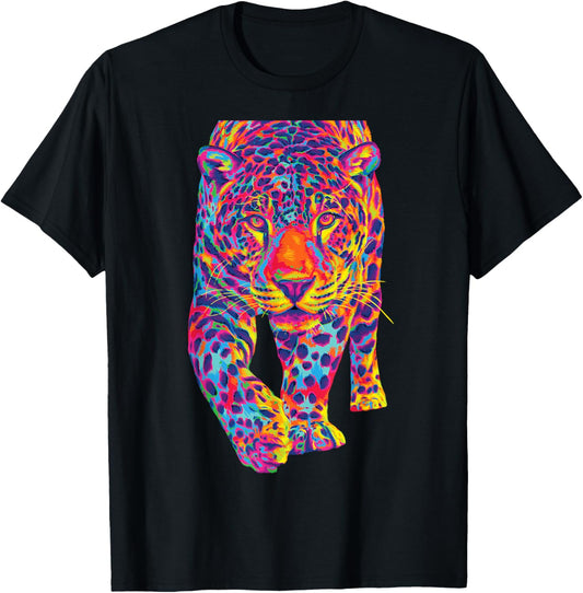 Rainbow Jaguar Abstract Colorful Cat Lover T-Shirt