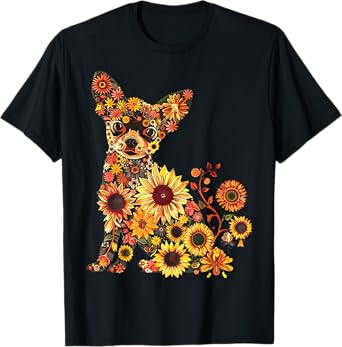 Floral Chihuahua Sunflower Mama Cute Mom Mother's Day T-Shirt