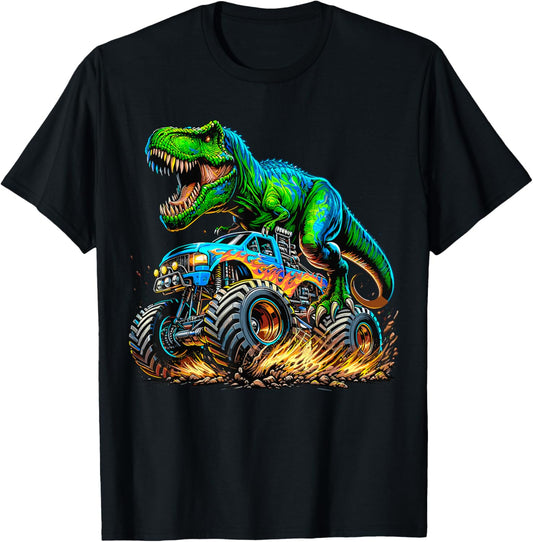 Monster Truck Dinosaur Birthday Party Monster Truck T-Shirt