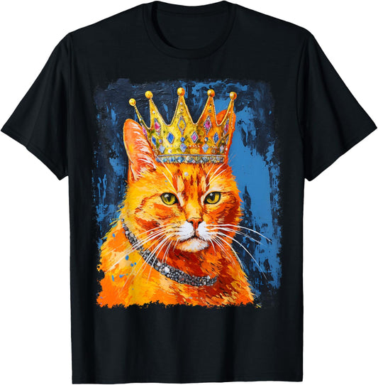 Pop Art Orange Ginger Cat King Queen T-Shirt