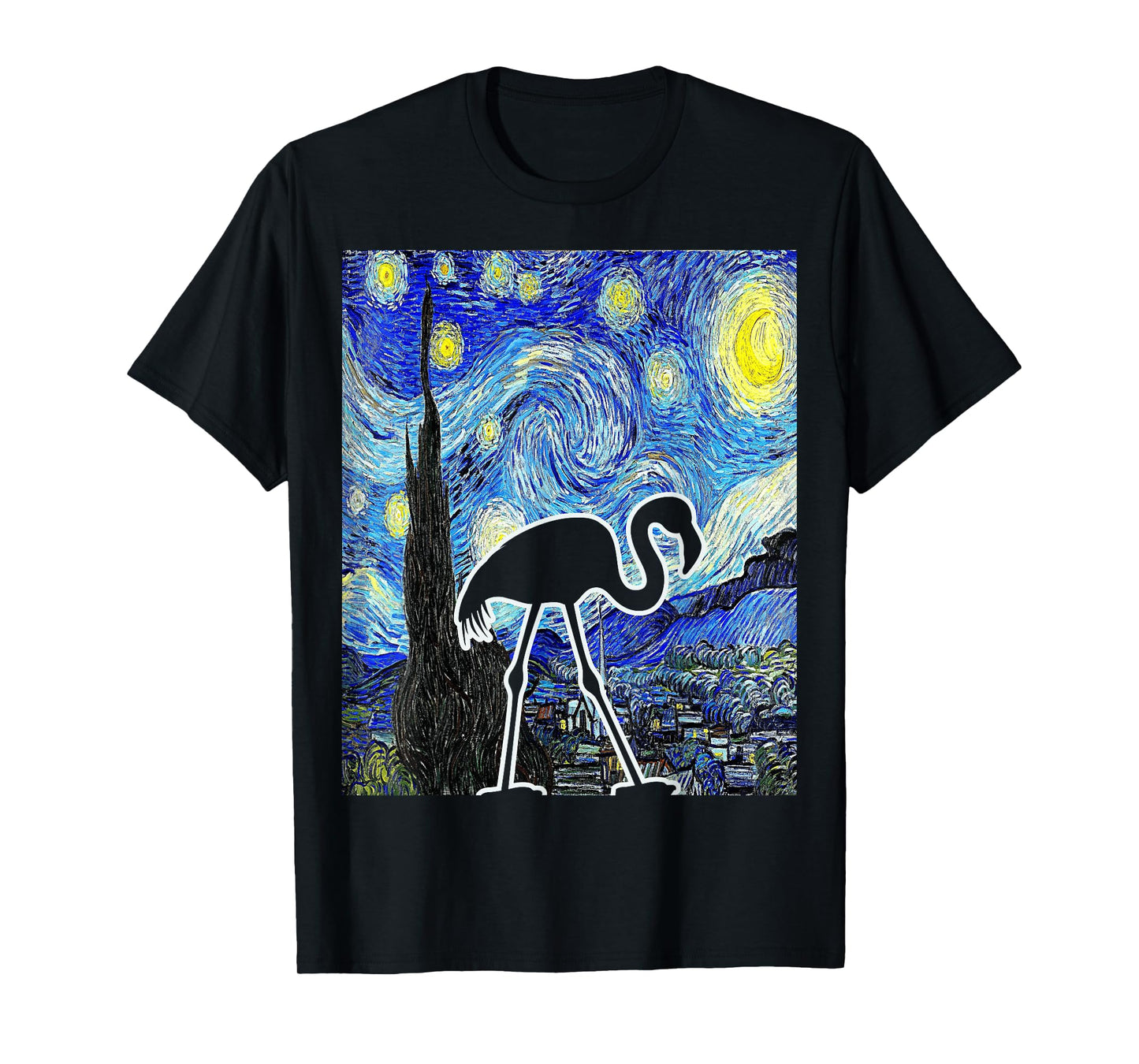 Flamingo Starry Night Flamingo Lover Van Gogh Flamingo Bird T-Shirt