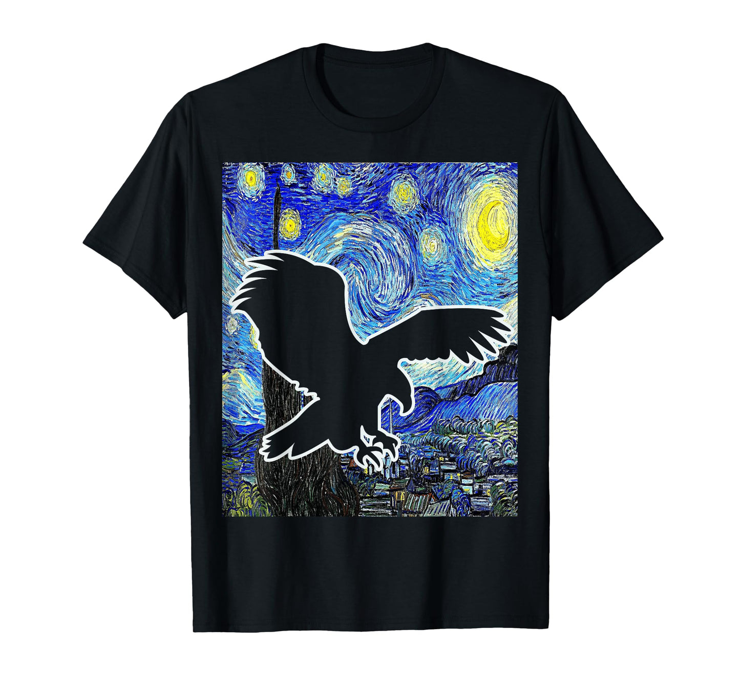 Eagle Starry Night Eagle Lover Van Gogh Eagle Birdwatching T-Shirt