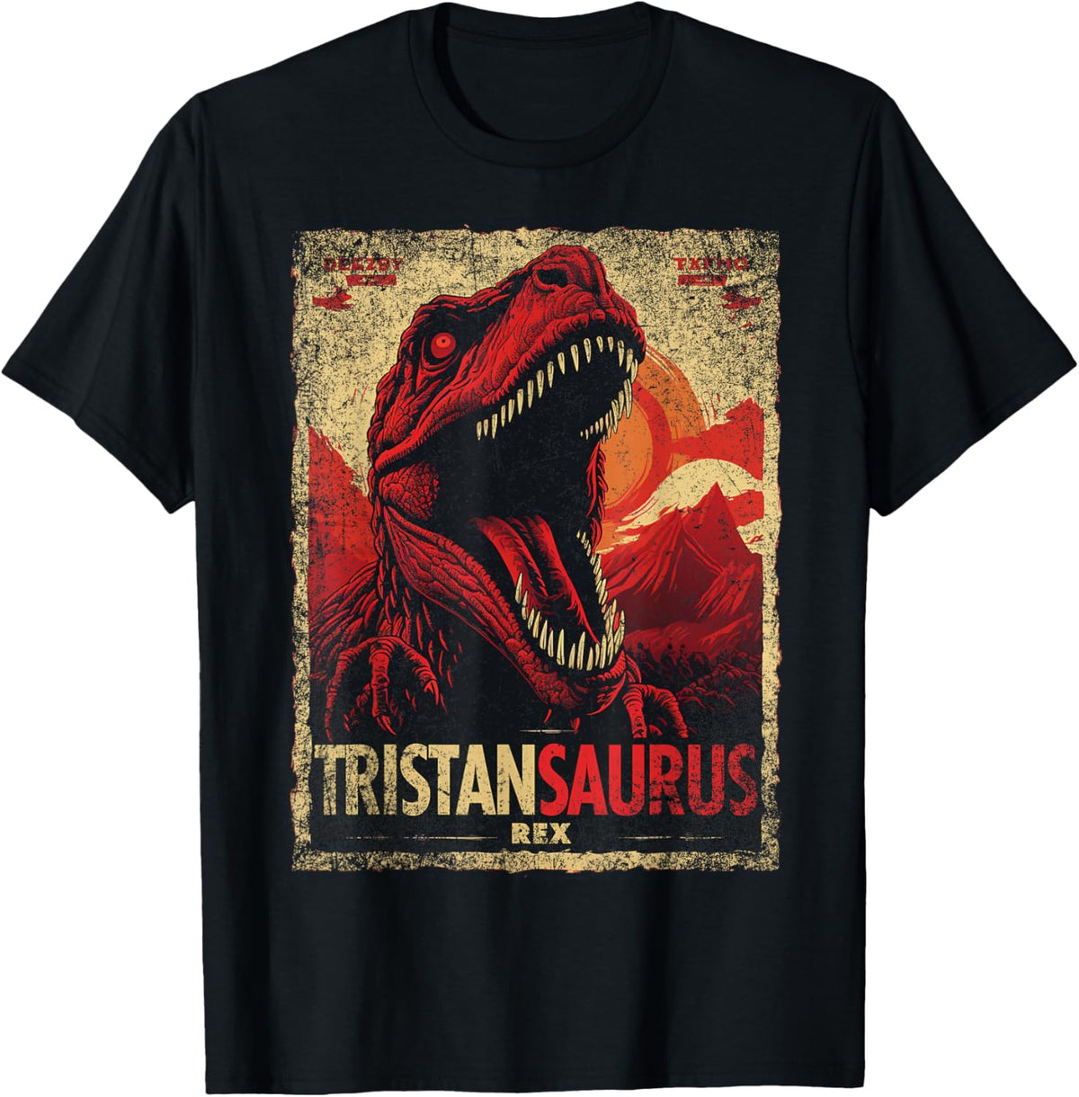 Tristan Saurus Funny Personalized Dinosaur T Rex Name Boy T-Shirt
