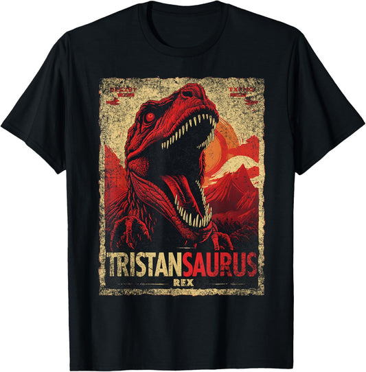 Tristan Saurus Funny Personalized Dinosaur T Rex Name Boy T-Shirt