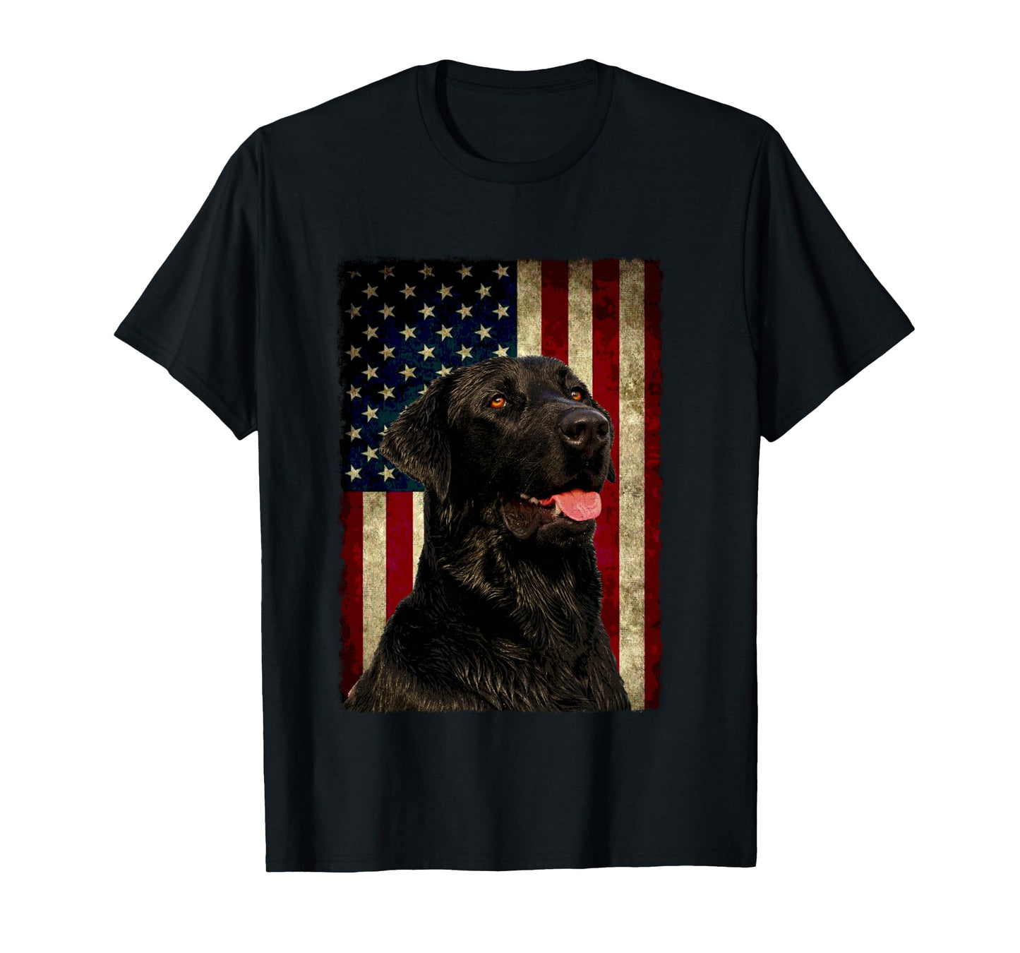 Black Labrador Lab Long Sleeve Shirt Gift USA Flag Lab Owner