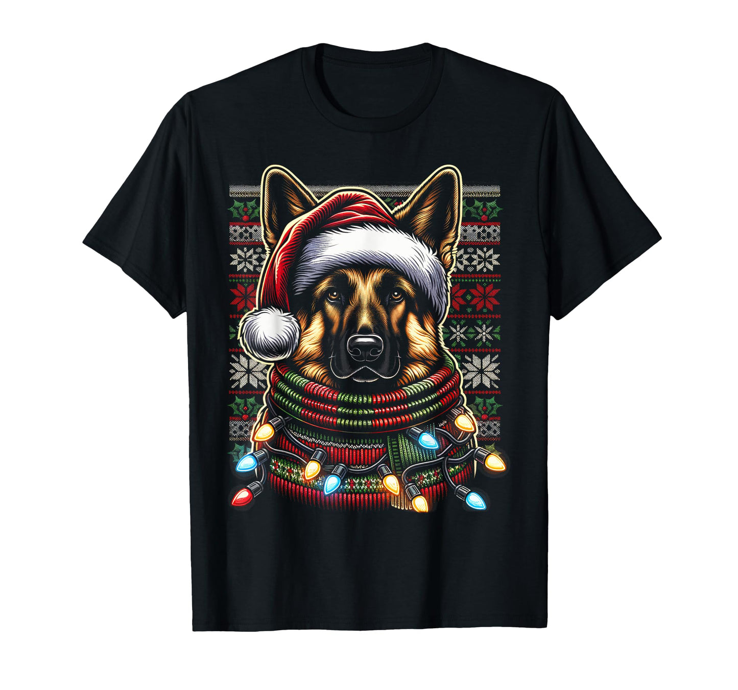 Christmas German Shepherd Xmas Shepherd Mom Dog Lover Womens T-Shirt