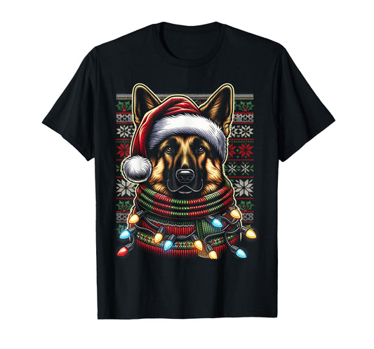 Christmas German Shepherd Xmas Shepherd Mom Dog Lover Womens T-Shirt