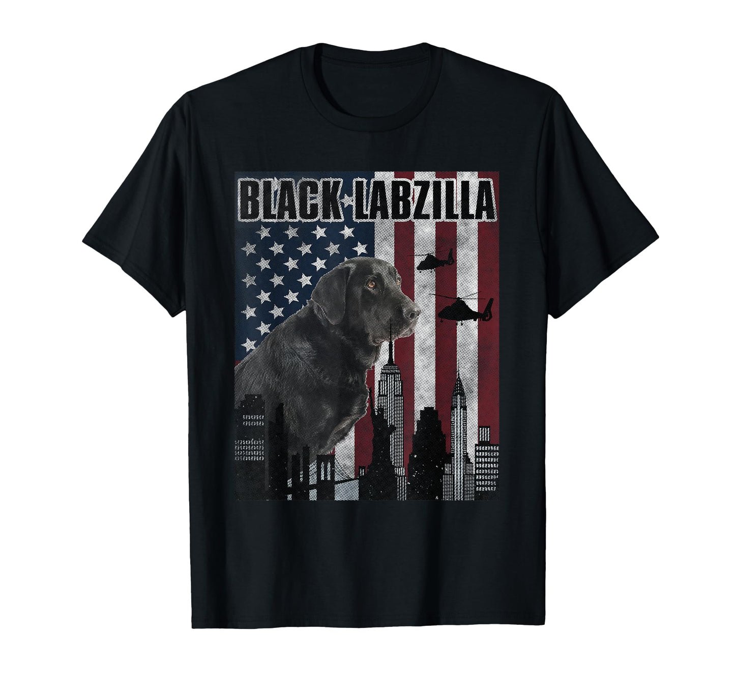 Black Labzilla Amercian Labrador Retriever T-Shirt Lab Tee