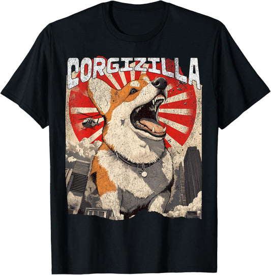 Corgizilla Funny Japan Vintage Style Corgi Lovers T-Shirt