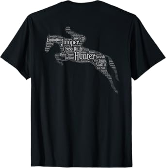 Horse Lovers T-Shirts and Gifts Hunter Jumper Equestrian T-Shirt Black Unisex-Adults Classic Fit Short Sleeve Crew Neck T-Shirt S