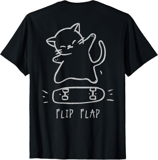 Hip Hop Cat Y2K Retro Vintage Edgy Back Print Streetwear Cat T-Shirt