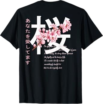Cherry Blossom Japanese harajuku anime manga T-Shirt