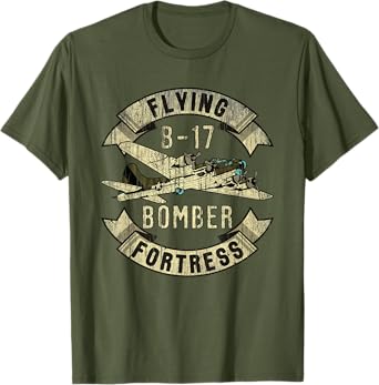 Vintage B-17 Bomber WW2 Plane Aviation Airplane Shirt Grunge