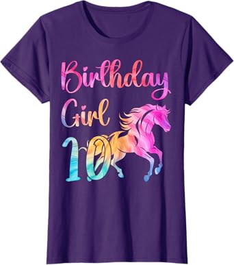 10th Birthday Horse 10 Year Old Girl Birthday Horse Lovers T-Shirt