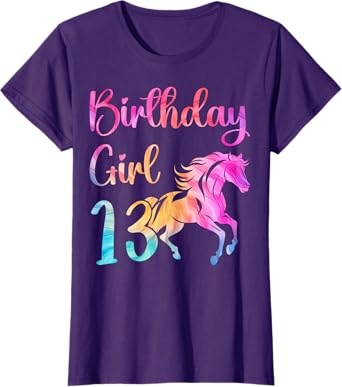 13th Birthday Horse 13 Year Old Girl Birthday Horse Lovers T-Shirt