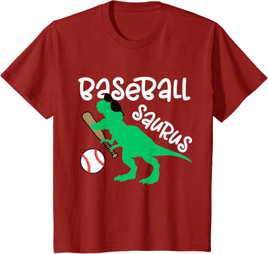 Boys Dinosaur Baseball Toddler Girl Dino Lover Funny T-Shirt