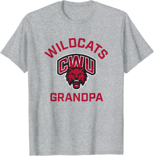 Central Washington University Wildcats Arched Grandpa T-Shirt