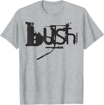 Bush Official Unisex Adults T-Shirt, Grey, Small, Short Sleeve, Crew Neck, Classic Fit, Embroidered, Official Merchandise