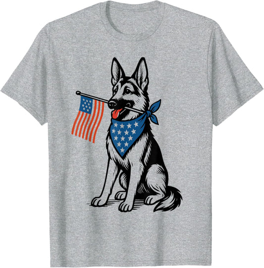 Patriotic German Shepherd Dog American Flag 4Th Of July T-Shirt