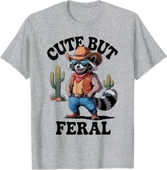 Raccoon Cowboy Cute But Feral Toddler Trash-Panda Vintage T-Shirt